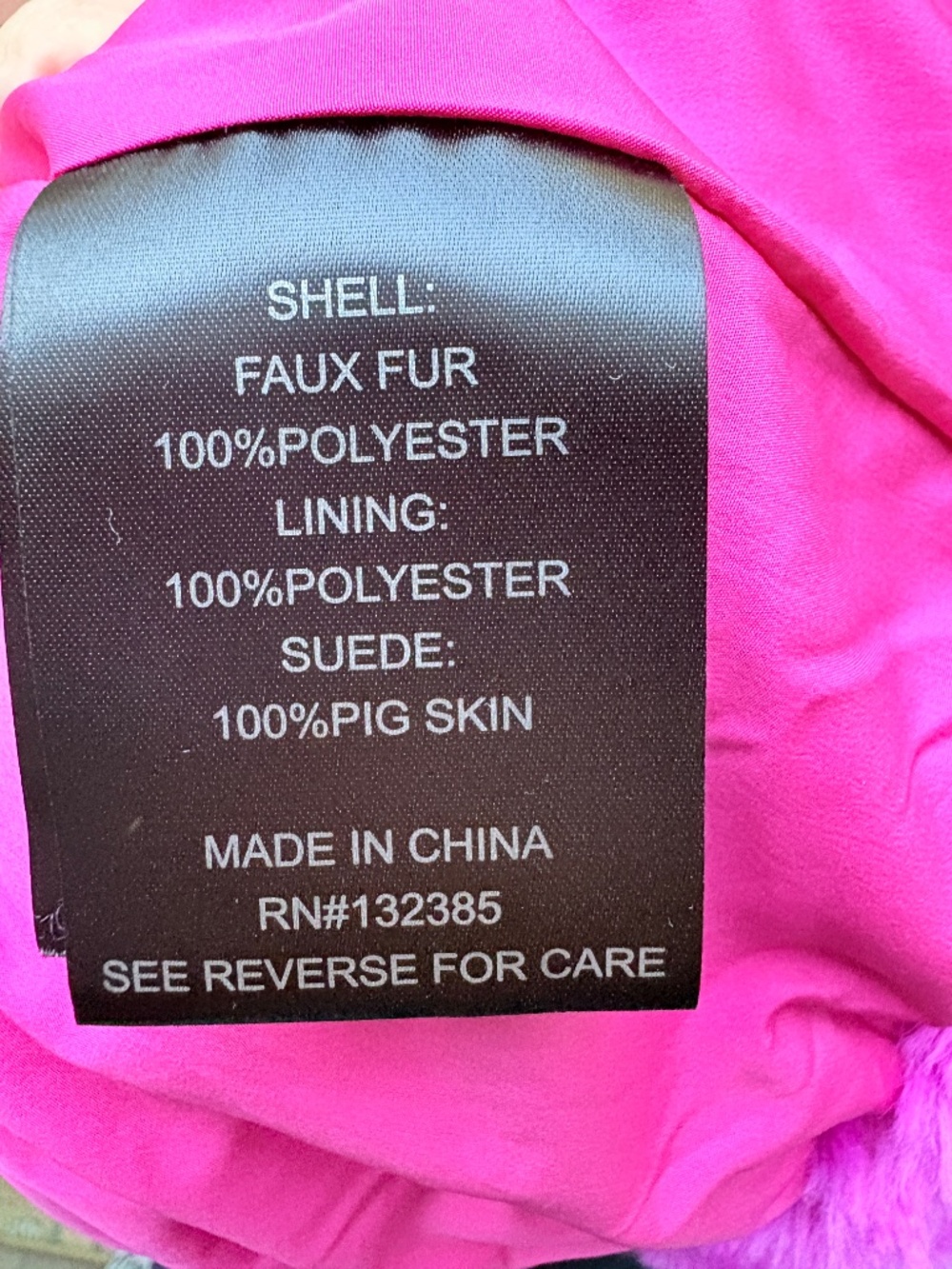 Love Token Blair Faux Fur Coat Fuchsia Women's Medium - Picture 5 of 7